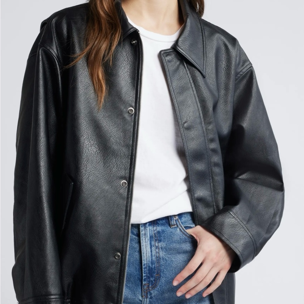 Pixie Market Faux Leather Bomber Jacket